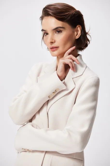 Kurtka z jedwabiem doubleface beż