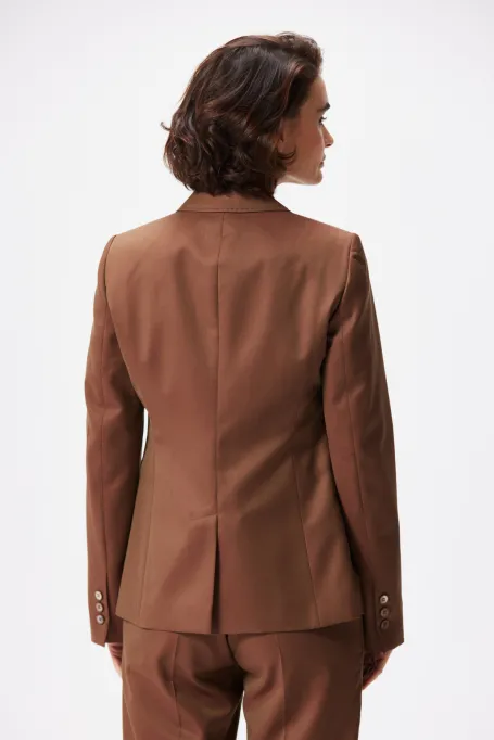 Brązowy żakiet z wełny do garnituru