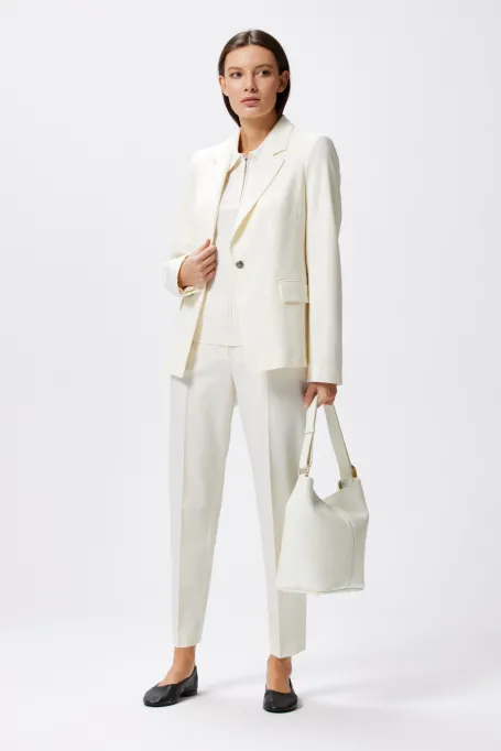 Wełniany żakiet do garnituru beż