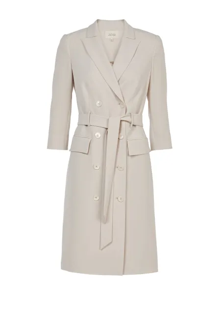 Sukienka dwurzędowa z paskiem Elise beż Sukienka dwurzędowa z paskiem Elise beż