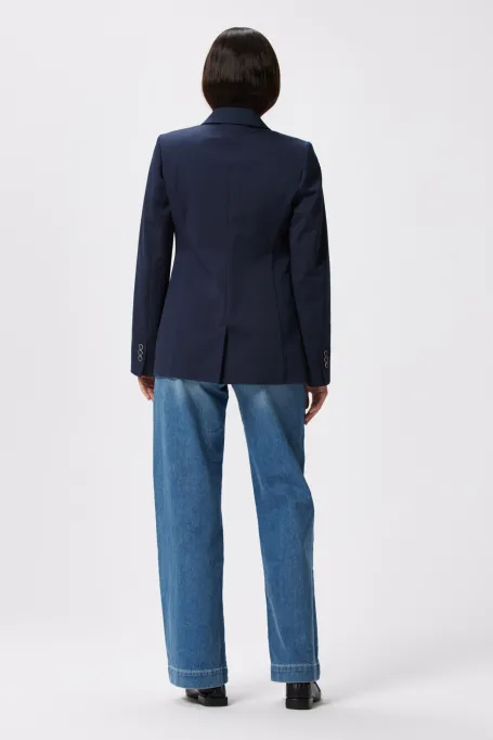 Granatowy żakiet bawełniany do garnituru