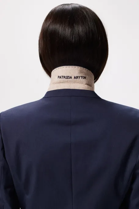 Granatowy żakiet bawełniany do garnituru