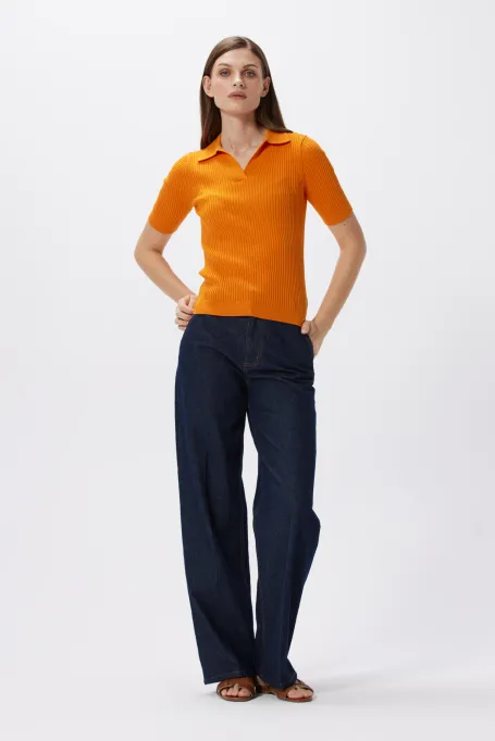 Pomarańczowa bluzka polo