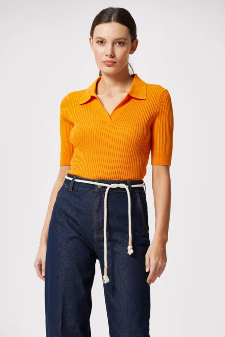 Pomarańczowa bluzka polo
