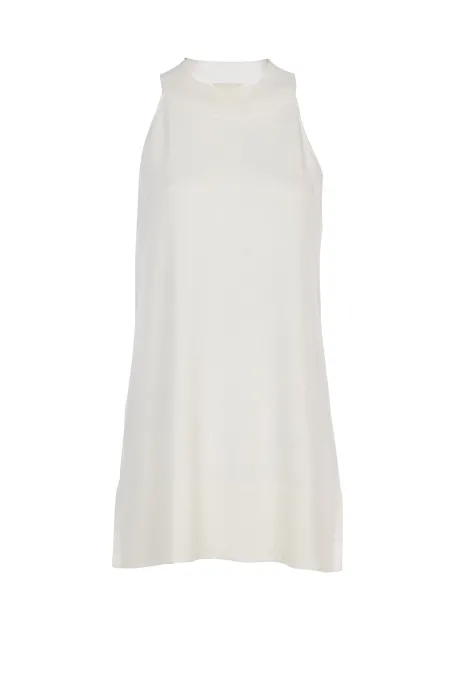 Biała tunika z jedwabiem