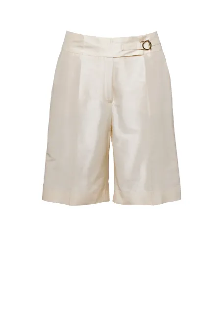 Jedwabne szorty do garnituru beż