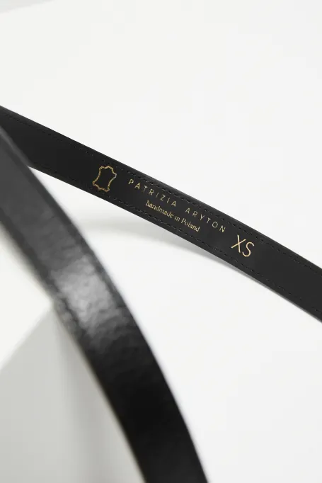 Czarny skórzany pasek Czarny skórzany pasek