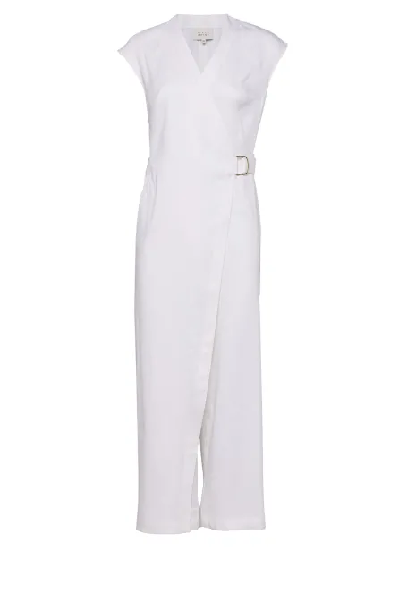 Biały kombinezon z lnem