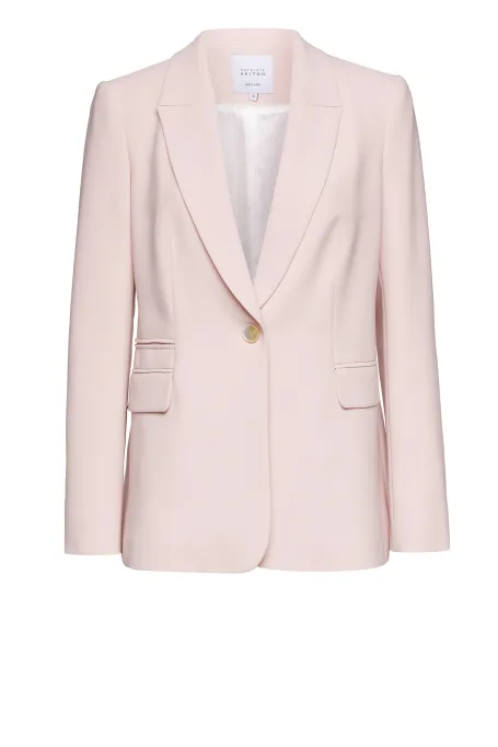 Jednorzędowy żakiet do garnituru w pudrowym różu