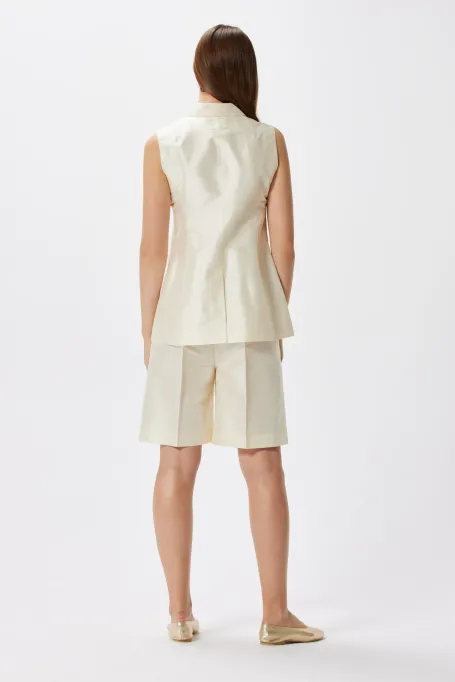 Jedwabna kamizelka do garnituru beż