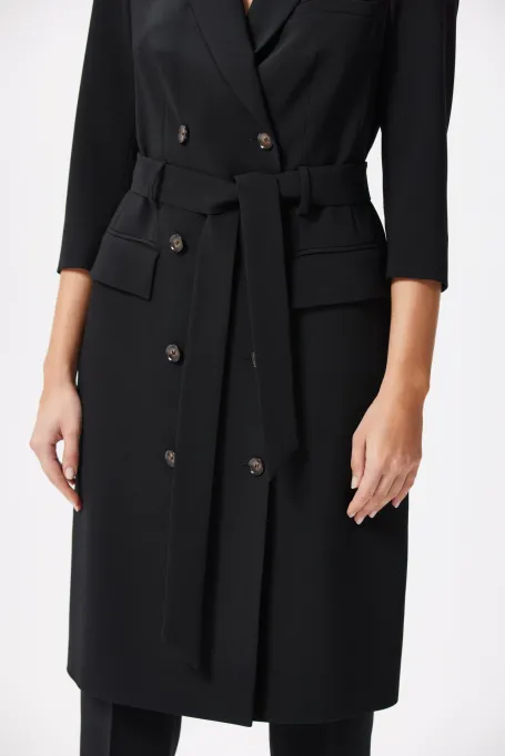 Czarna sukienka dwurzędowa biznesowa Elise