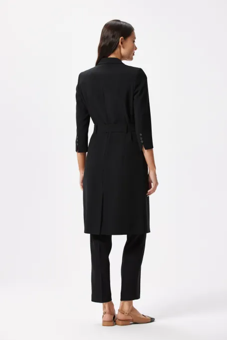 Czarna sukienka dwurzędowa biznesowa Elise