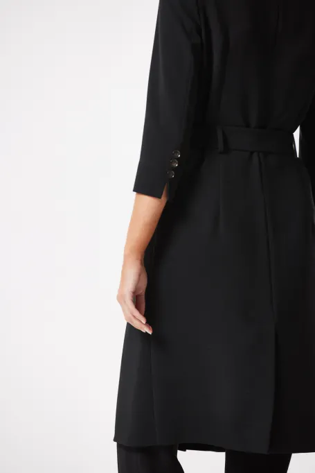 Czarna sukienka dwurzędowa biznesowa Elise