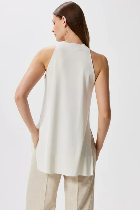 Biała tunika z jedwabiem