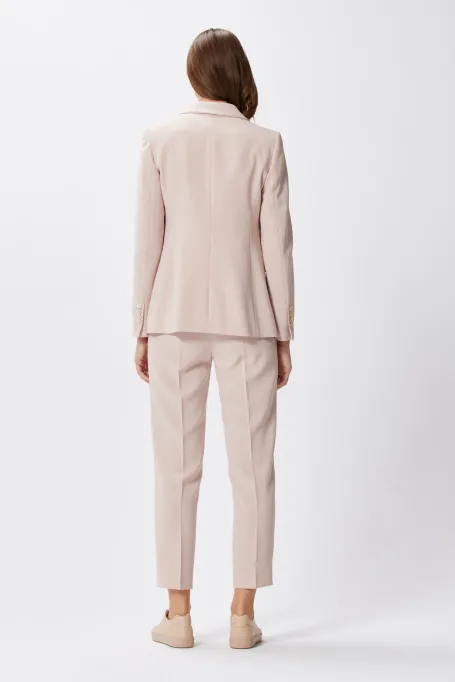 Jednorzędowy żakiet do garnituru w pudrowym różu