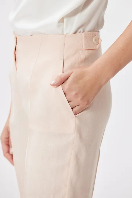 Spodnie z lnem Lotto do garnituru beż