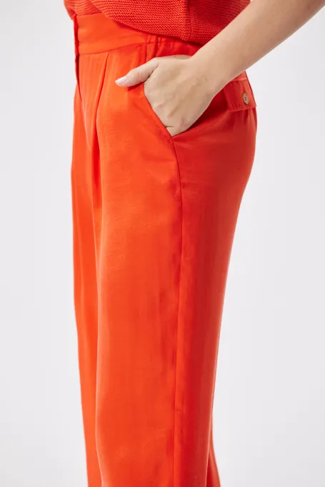 Szerokie spodnie do garnituru czerwony