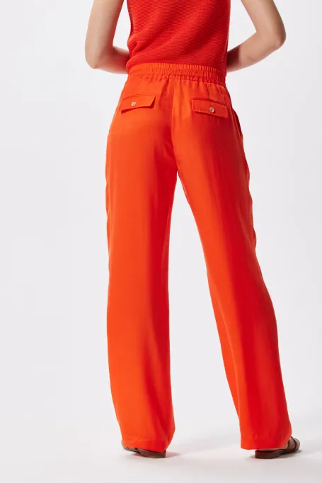 Szerokie spodnie do garnituru czerwony