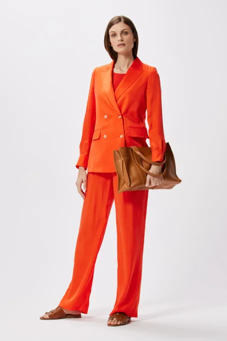 Szerokie spodnie do garnituru czerwony