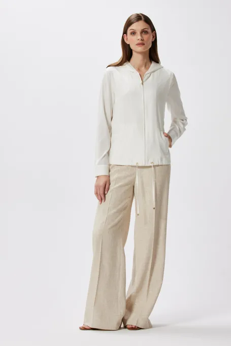 Biała bluzka z jedwabiem damska - Patrizia Aryton