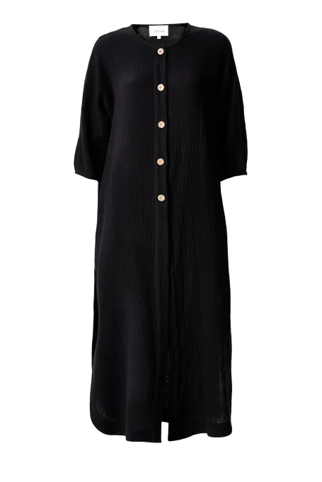 Czarna luźna tunika z bawełny