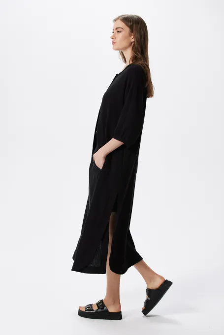 Czarna luźna tunika z bawełny