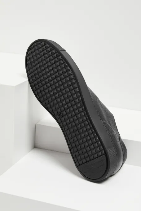 Czarne skórzane sneakersy Czarne skórzane sneakersy