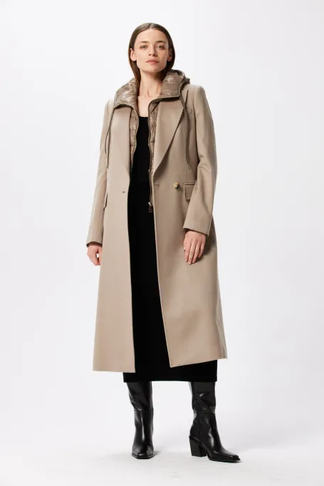 Wełniany płaszcz z kaszmiru beż Wełniany płaszcz z kaszmiru beż
