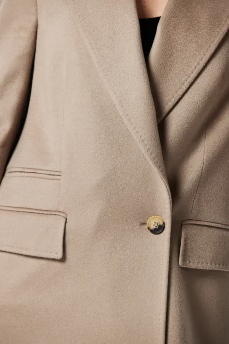 Wełniany płaszcz z kaszmiru beż Wełniany płaszcz z kaszmiru beż
