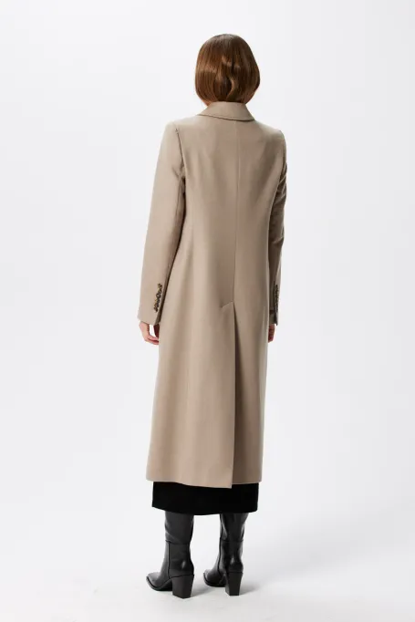 Wełniany płaszcz z kaszmiru beż Wełniany płaszcz z kaszmiru beż