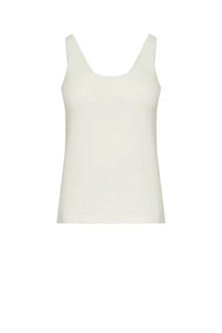 Biały top z kaszmirem i wełną merynosową