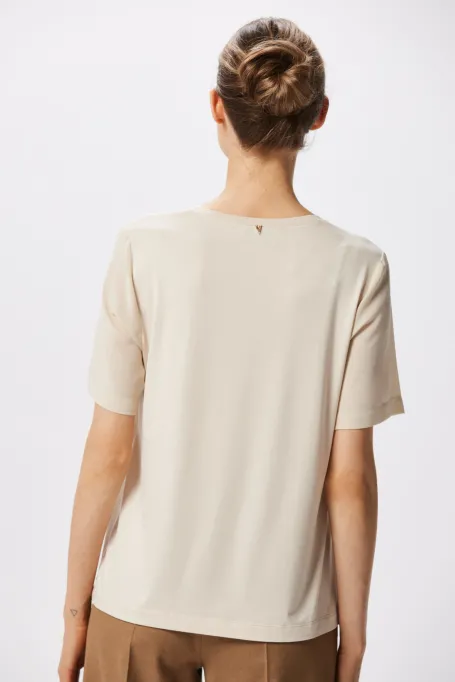 Beżowa bluzka z jedwabiem Brigitte Beżowa bluzka z jedwabiem Brigitte