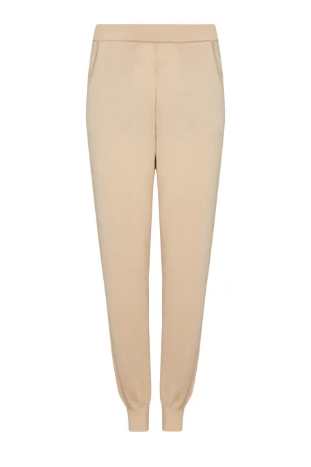 Spodnie z wełny merynosowej beż