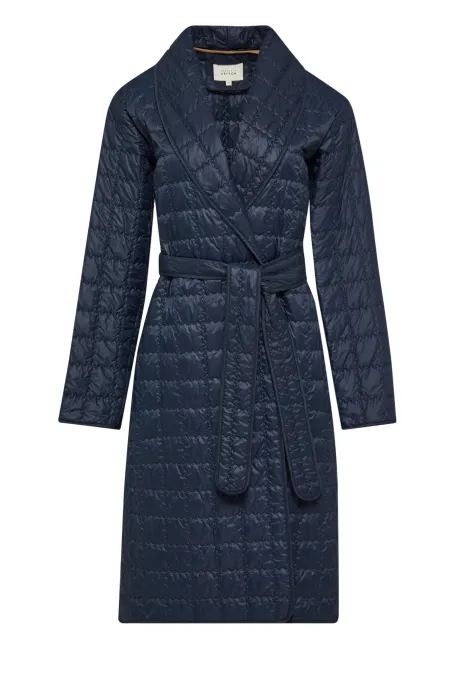 Granatowa kurtka pikowana z wypełnieniem z wełny wielbładziej Granatowa kurtka pikowana z wypełnieniem z wełny wielbładziej