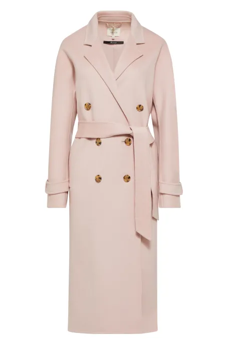 Płaszcz z jedwabiem doubleface różowy