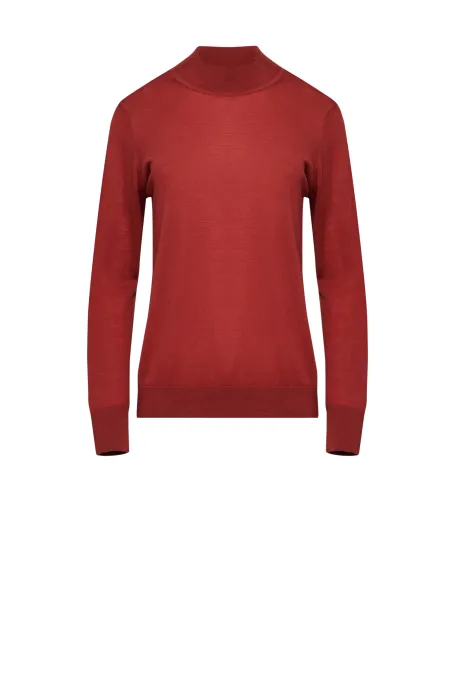 Bluzka półgolf z wełny merynosowej Julia pomarańczowy