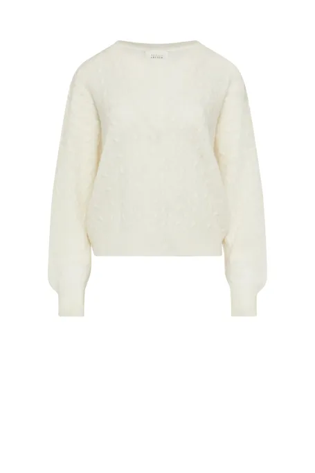 Biały sweter z kaszmirem