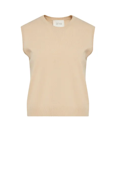 Beżowa bluzka z kaszmirem i wełną merynosową