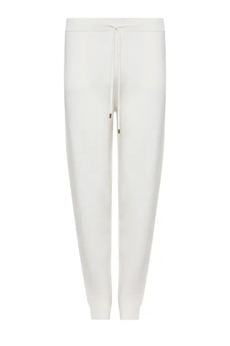 Spodnie z wełny merynosowej beż