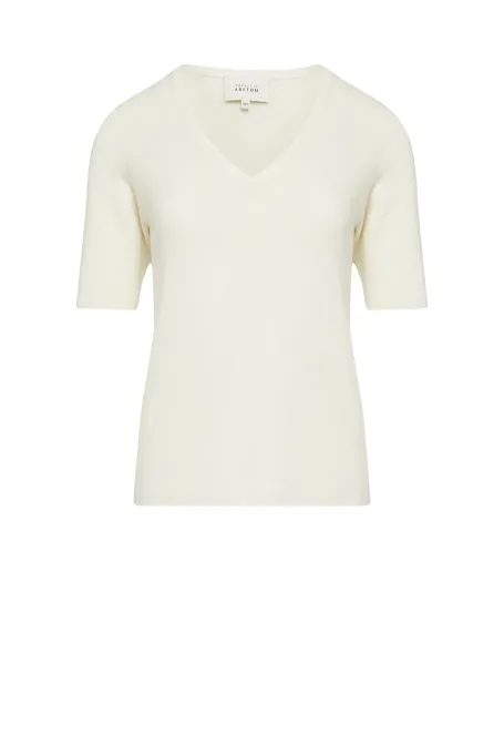 Biała bluzka z kaszmirem