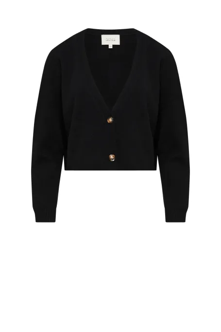 Czarny krótki kardigan z kaszmirem Czarny krótki kardigan z kaszmirem