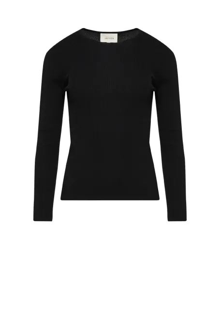 Czarna bluzka z lyocelem i jedwabiem Emilly