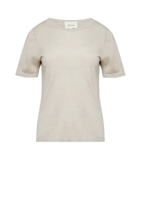 Beżowa bluzka z wełny merynosowej