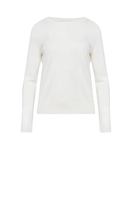 Biała bluzka z wełny merynosowej