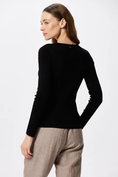 Czarna bluzka z lyocelem i jedwabiem Emilly