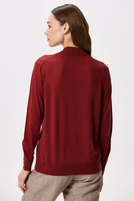 Bluzka półgolf z wełny merynosowej Julia pomarańczowy