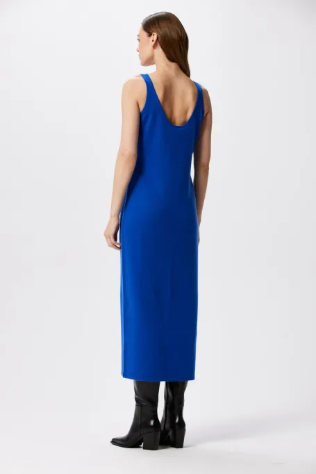 Sukienka z wełną merynosową i kaszmirem niebieski