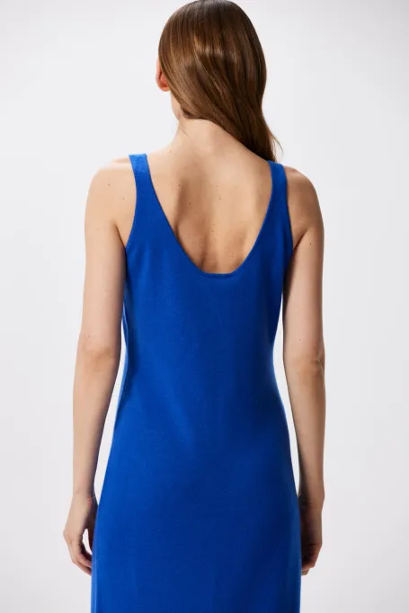 Sukienka z wełną merynosową i kaszmirem niebieski