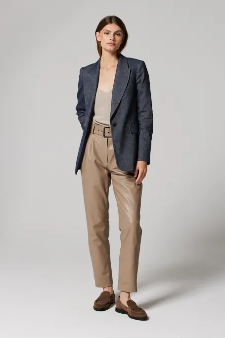 Żakiet z lnem niebieski Żakiet z lnem niebieski