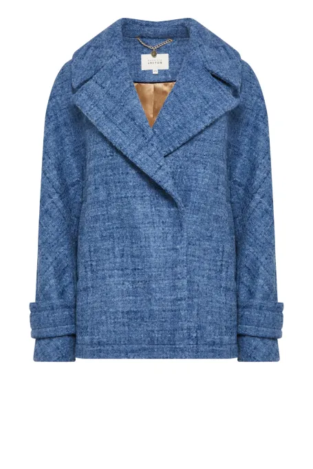 Błękitna kurtka z wełną alpaki